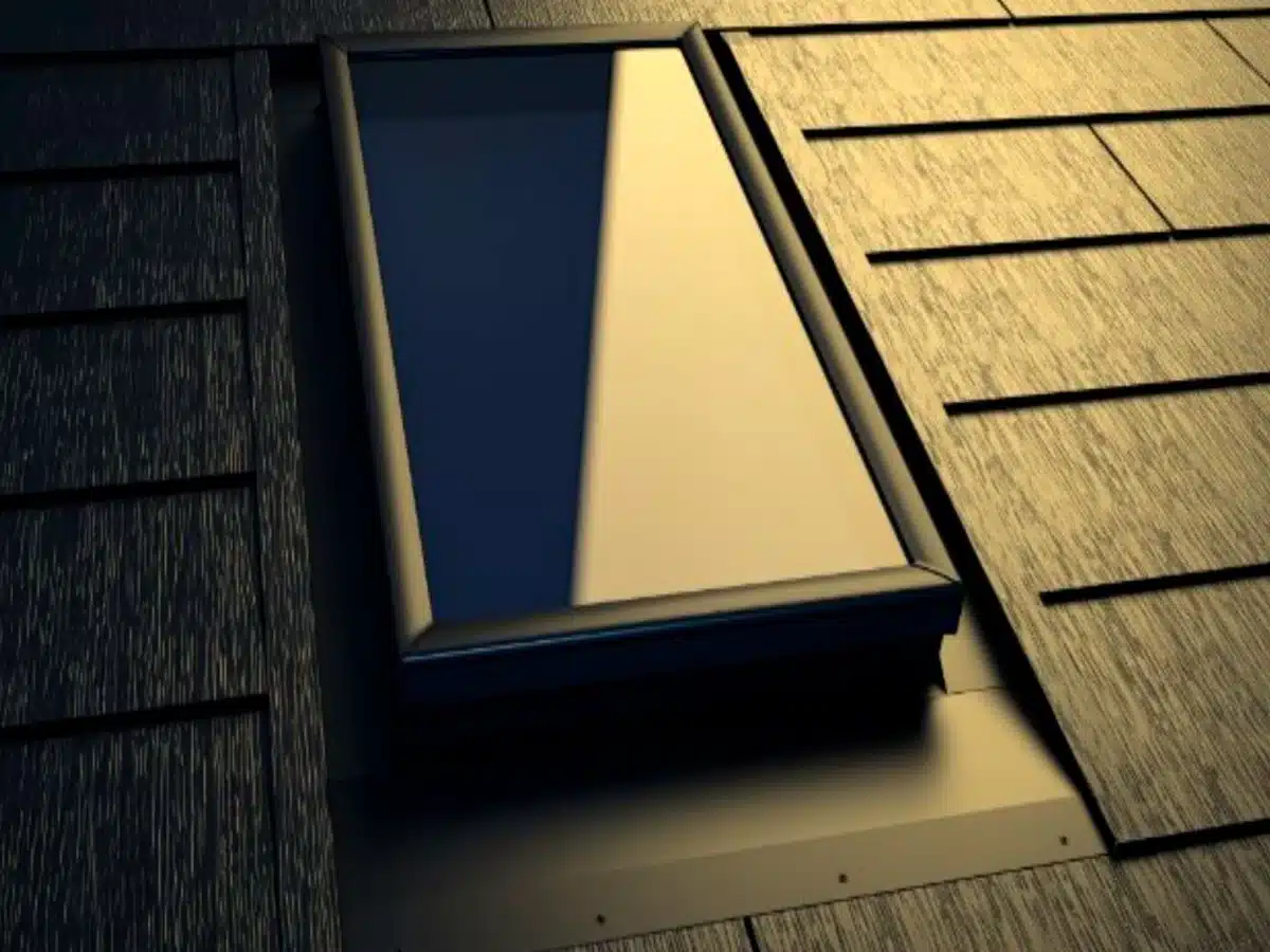 Tesla Solar Roof en República Dominicana 3 Detalle de Tesla Solar Roof integrado alrededor de una ventana de techo